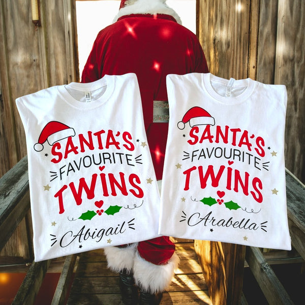 Santa's Favourite Twins - T-shirt or jumper set