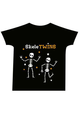 Skeletwins, Halloween outfit for twins, halloween top for twins, 