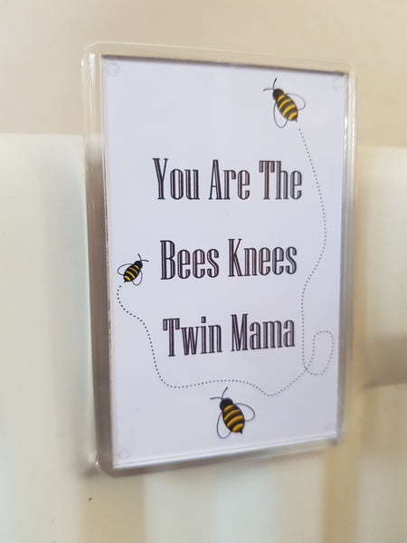 Personalised Twin Mum Gift - Fridge Magnet and Postcard- Bumble Bee