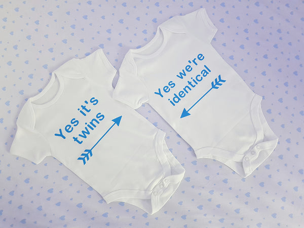 We're Identical Baby Vest Set - Twin Baby Clothes