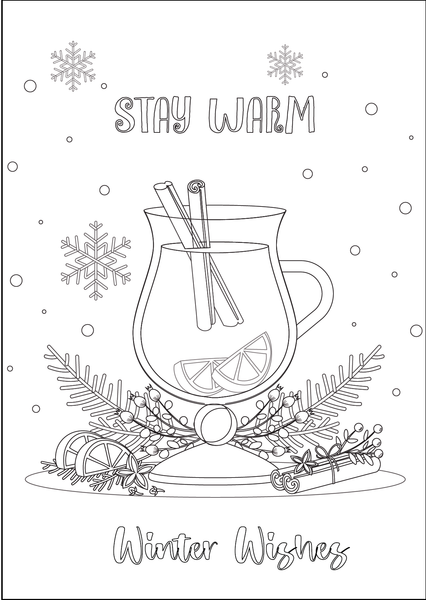 Colour Your Own Christmas Card - Set of 5