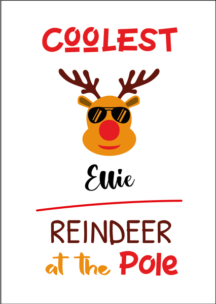 Personalised Twin Christmas Card Set - 2 Cards - Cool Reindeer