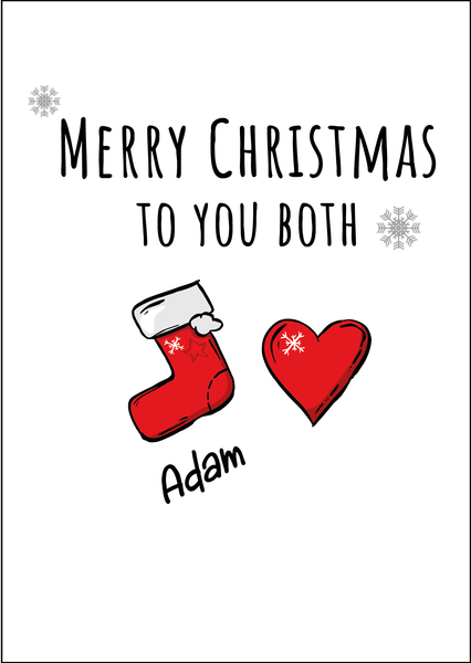 Personalised Twin Christmas Card Set - 2 Cards - Stockings