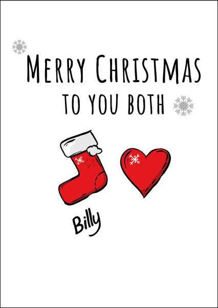 Personalised Twin Christmas Card Set - 2 Cards - Stockings