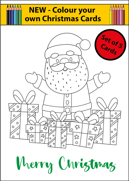 Colour Your Own Christmas Card - Set of 5