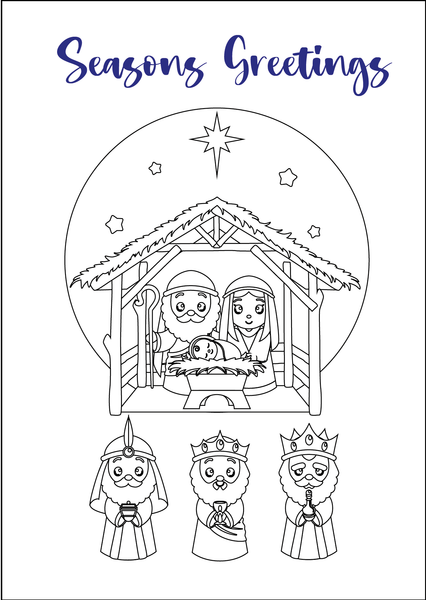 Colour Your Own Christmas Card - Set of 5