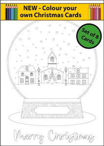 Colour Your Own Christmas Card - Set of 8