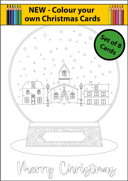 Colour Your Own Christmas Card - Set of 8