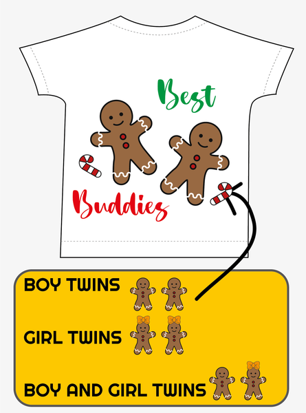 Gingerbread Best Buddies T-shirts and Vests - Set of 2