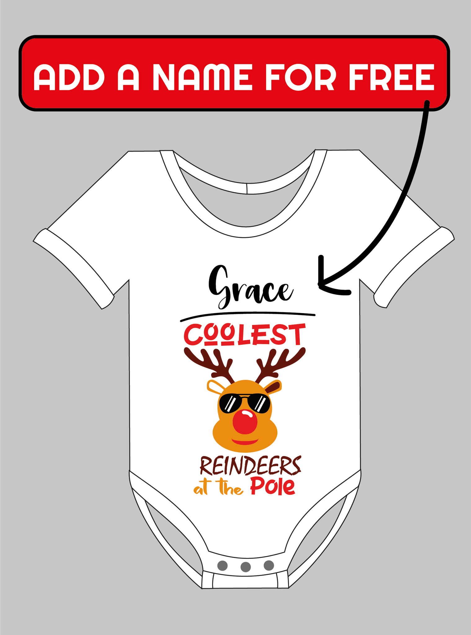 Coolest Reindeer Personalised T-shirts and Vests - Set of 2
