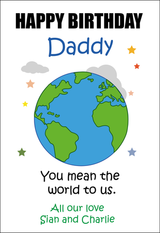 Personalised Twin Dad Birthday Card - You Mean the World to us