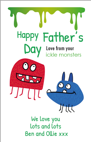 Personalised Fathers Day Card - Monster
