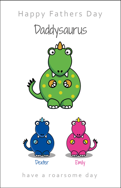 Personalised Fathers Day Card - Dinosaur