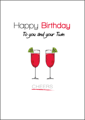 Twin Birthday Card, Twins Birthday Cards UK, Personalised Twin Birthday Cards, Birthday card for you and your Twin, Twins Birthday Card, To you and your Twin Birthday Card