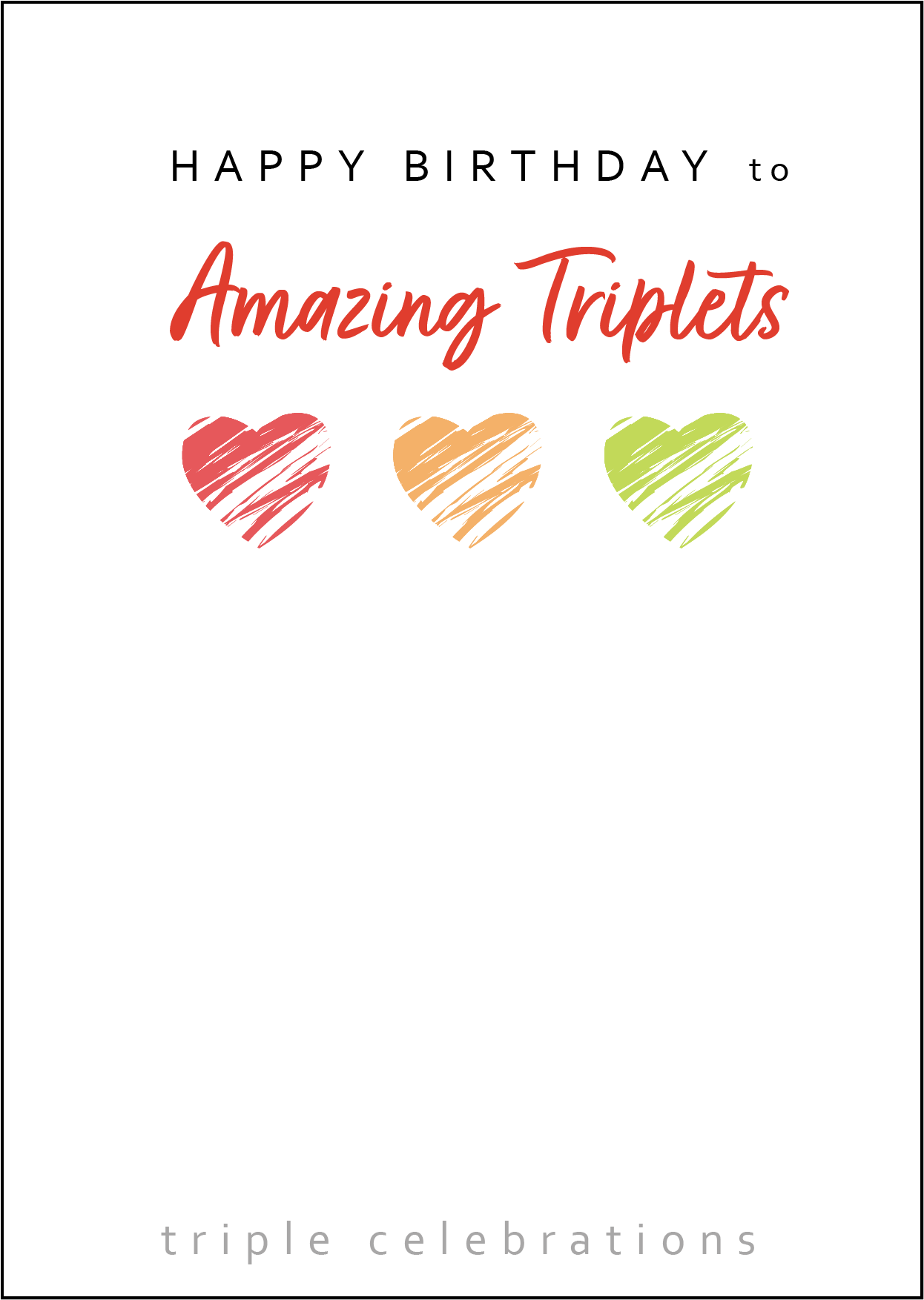 Happy Birthday Card to Triplets