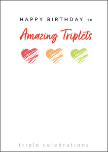 Happy Birthday Card to Triplets