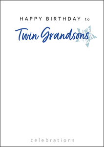 Twin Gransons Birthday Card, Twins Birthday Cards UK, Personalised Twin Birthday Cards, Birthday card for  Twin Grandsons Twins Birthday Card, To Twin Grandsons, Birthday Card, Twin Grandsons Birthday Card