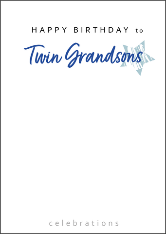 Twin Gransons Birthday Card, Twins Birthday Cards UK, Personalised Twin Birthday Cards, Birthday card for  Twin Grandsons Twins Birthday Card, To Twin Grandsons, Birthday Card, Twin Grandsons Birthday Card