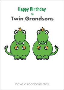 Twin Grandsons Birthday Card, Twins Birthday Cards UK, Personalised Twin Birthday Cards, Birthday card for  Twin Grandsons Twins Birthday Card, To Twin Grandsons, Birthday Card, Twin Grandsons Birthday Card