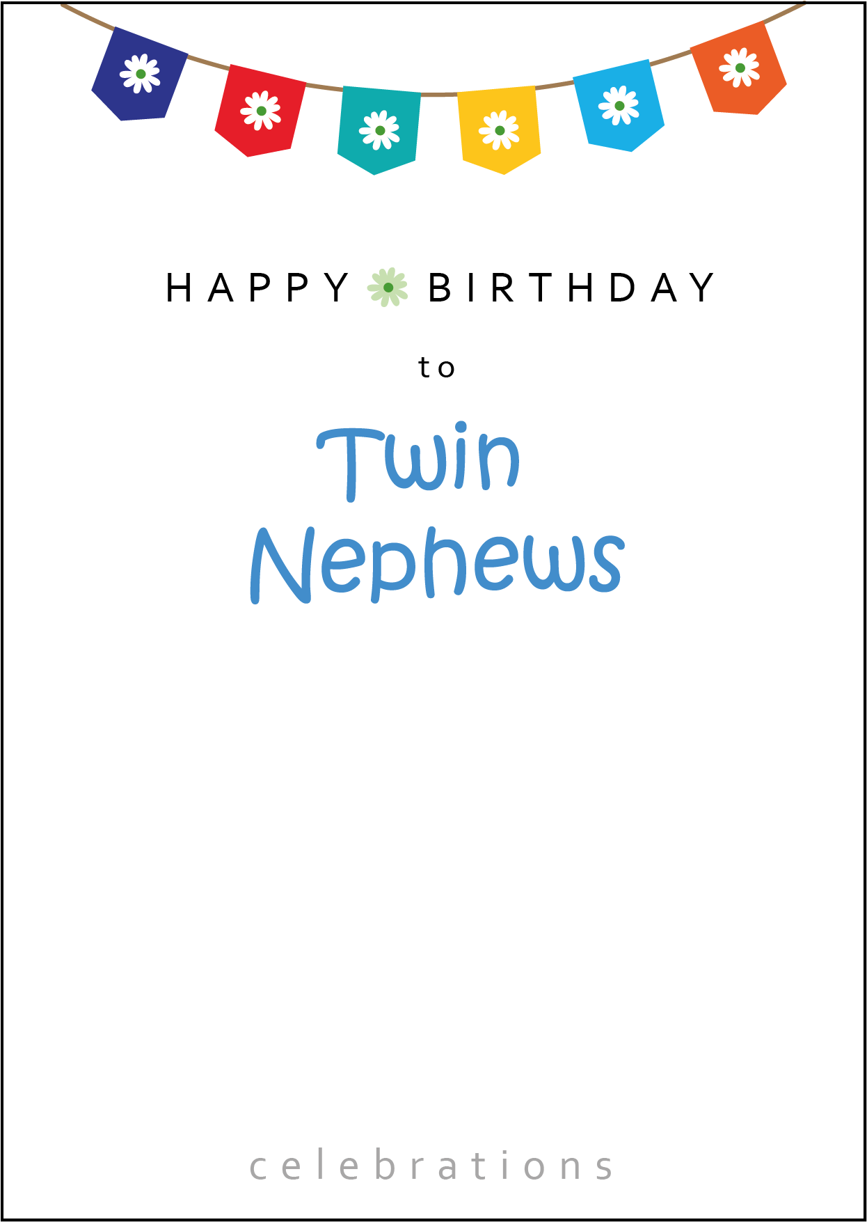 Twin Nephews Birthday Card, Twins Birthday Cards UK, Personalised Twin Birthday Cards, Birthday card for  Twin Nephews, Twins Birthday Card, To Twin Nephews Birthday Card, Twin Nephews Birthday Card