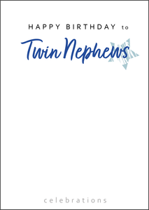 Twin Nephews Birthday Card, Twins Birthday Cards UK, Personalised Twin Birthday Cards, Birthday card for  Twin Nephews, Twins Birthday Card, To Twin Nephews Birthday Card, Twin Nephews Birthday Card