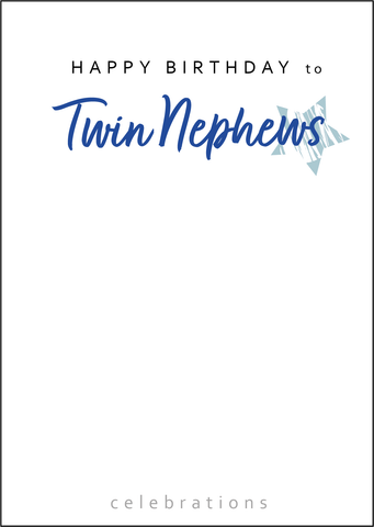 Twin Nephews Birthday Card, Twins Birthday Cards UK, Personalised Twin Birthday Cards, Birthday card for  Twin Nephews, Twins Birthday Card, To Twin Nephews Birthday Card, Twin Nephews Birthday Card