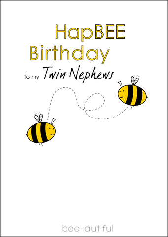 Twin Nephews Birthday Card, Twins Birthday Cards UK, Personalised Twin Birthday Cards, Birthday card for  Twin Nephews, Twins Birthday Card, To Twin Nephews Birthday Card, Twin Nephews Birthday Card