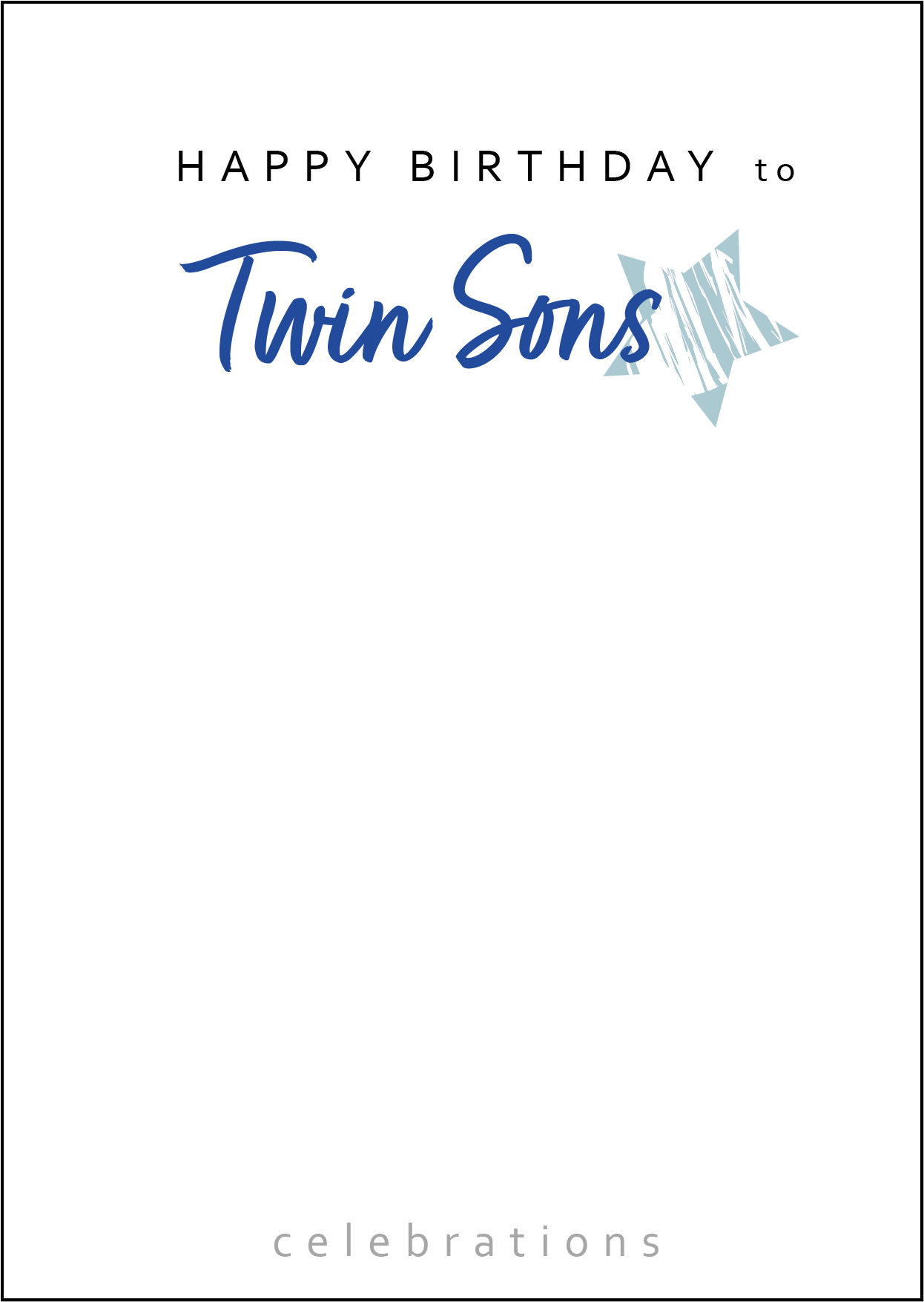 Happy Birthday Card to Twin Sons