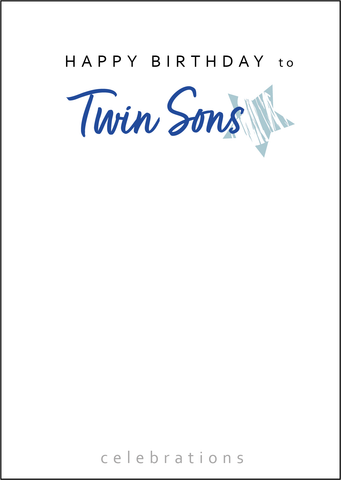 Happy Birthday Card to Twin Sons