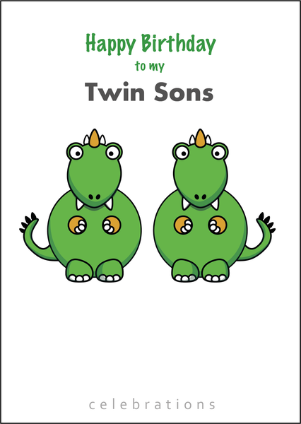 Twin Sons Birthday Card, Twins Birthday Cards UK, Personalised Twin Birthday Cards, Birthday card for our Twin Sons, To our Twins Birthday Card, To our Twin Boys Birthday Card, Twin Sons Birthday Card