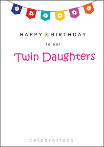 Twin Daughters Birthday Card, Twins Birthday Cards UK, Personalised Twin Birthday Cards, Birthday card for our Twin Daughters, To our Twins Birthday Card, To our Twin Girls Birthday Card, Twin Daughters Birthday Card