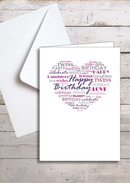 Twin Daughters Birthday Card, Twins Birthday Cards UK, Personalised Twin Birthday Cards, Birthday card for our Twin Daughters, To our Twins Birthday Card, To our Twin Girls Birthday Card, Twin Daughters Birthday Card