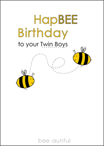Twin Boys Birthday Card, Twins Birthday Cards UK, Personalised Twin Birthday Cards, Birthday card for your Twin Boys, To your Twins Birthday Card, To your Twin Boys Birthday Card