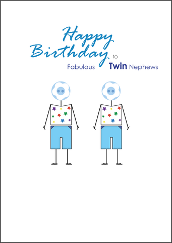Twin Nephews Birthday Card, Twins Birthday Cards UK, Personalised Twin Birthday Cards, Birthday card for  Twin Nephews, Twins Birthday Card, To Twin Nephews Birthday Card, Twin Nephews Birthday Card