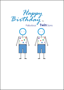Twin Sons Birthday Card, Twins Birthday Cards UK, Personalised Twin Birthday Cards, Birthday card for our Twin Sons, To our Twins Birthday Card, To our Twin Boys Birthday Card, Twin Sons Birthday Card
