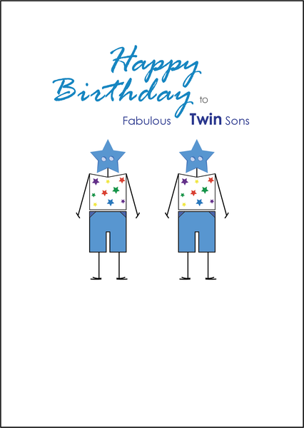 Twin Sons Birthday Card, Twins Birthday Cards UK, Personalised Twin Birthday Cards, Birthday card for our Twin Sons, To our Twins Birthday Card, To our Twin Boys Birthday Card, Twin Sons Birthday Card