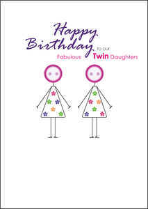 Twin Daughters Birthday Card, Twins Birthday Cards UK, Personalised Twin Birthday Cards, Birthday card for our Twin Daughters, To our Twins Birthday Card, To our Twin Girls Birthday Card, Twin Daughters Birthday Card