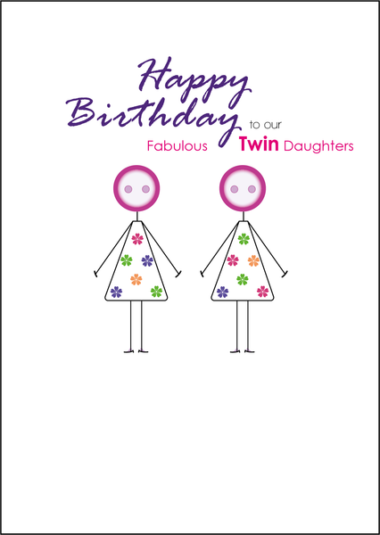 Twin Daughters Birthday Card, Twins Birthday Cards UK, Personalised Twin Birthday Cards, Birthday card for our Twin Daughters, To our Twins Birthday Card, To our Twin Girls Birthday Card, Twin Daughters Birthday Card