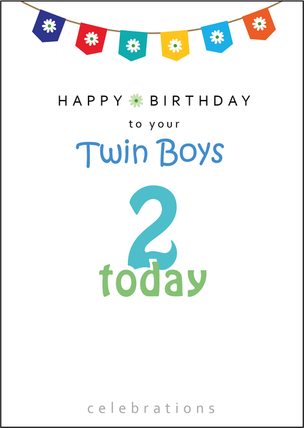 Twins 2nd Birthday, Twin Boys 2nd Birthday, Twins Two today, Twins 2 today, Twin Boys Two today, Twin Boys 2 Today,Twin Boys Birthday Card, Twins Birthday Cards UK, Personalised Twin Birthday Cards, Birthday card for your Twin Boys Twins Birthday Card