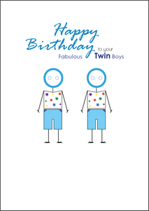Twin Boys Birthday Card, Twins Birthday Cards UK, Personalised Twin Birthday Cards, Birthday card for your Twin Boys, To your Twins Birthday Card, To your Twin Boys Birthday Card
