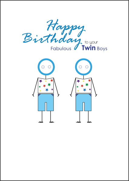 Twin Boys Birthday Card, Twins Birthday Cards UK, Personalised Twin Birthday Cards, Birthday card for your Twin Boys, To your Twins Birthday Card, To your Twin Boys Birthday Card
