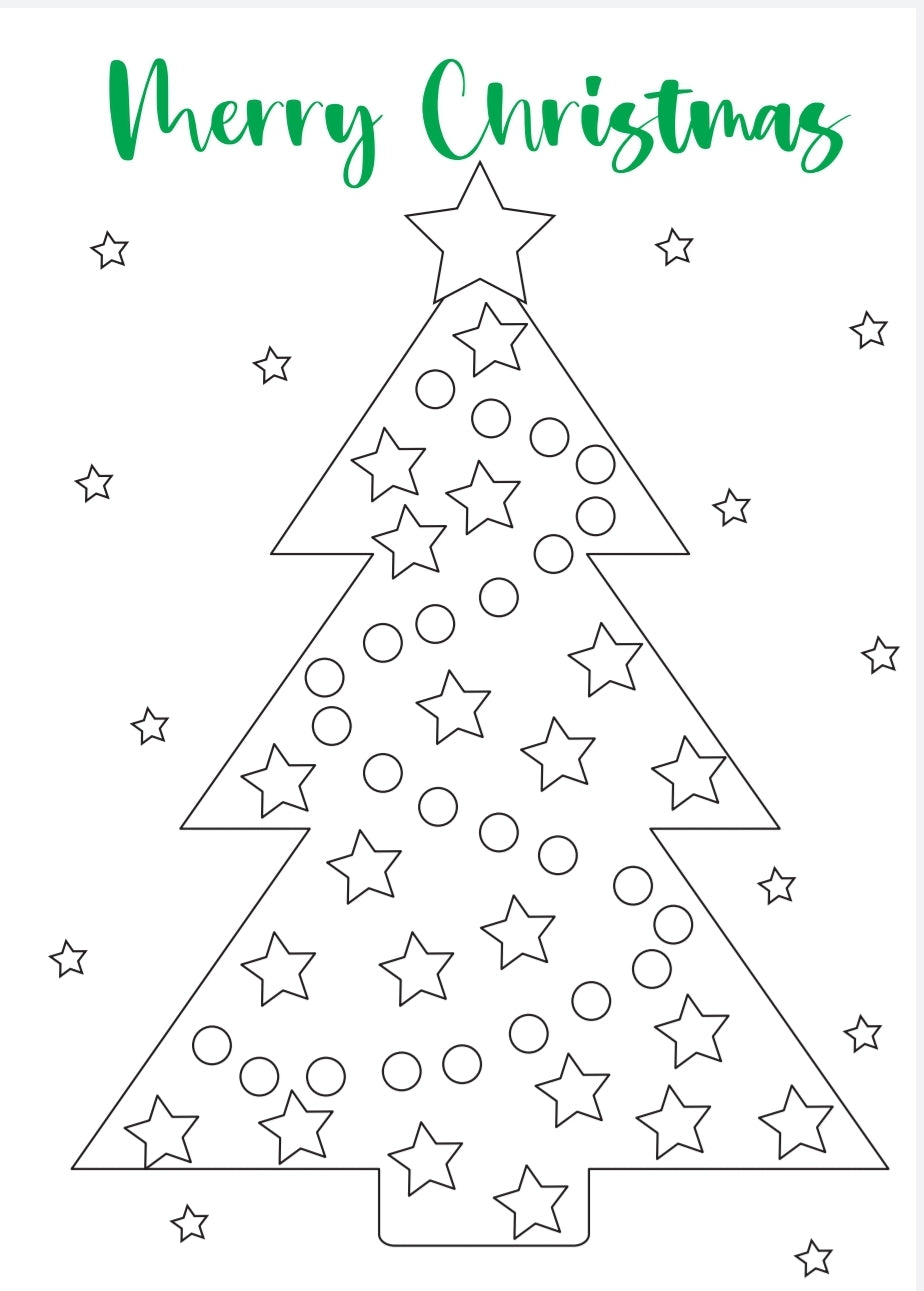 Colour Your Own Christmas Card - Christmas Tree