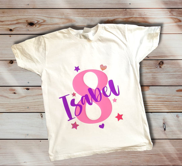 Personalised Birthday Number T-Shirts - Set of 2