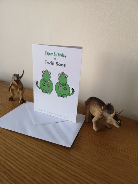 Twin Sons Birthday Card, Twins Birthday Cards UK, Personalised Twin Birthday Cards, Birthday card for our Twin Sons, To our Twins Birthday Card, To our Twin Boys Birthday Card, Twin Sons Birthday Card