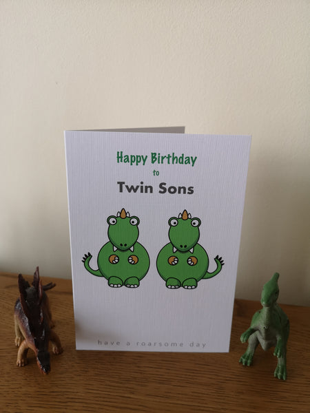 Twin Sons Birthday Card, Twins Birthday Cards UK, Personalised Twin Birthday Cards, Birthday card for our Twin Sons, To our Twins Birthday Card, To our Twin Boys Birthday Card, Twin Sons Birthday Card