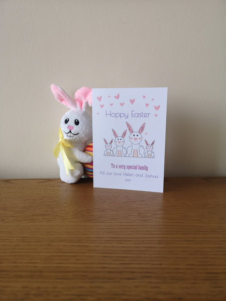 Personalised Bunny Easter Greeting Card