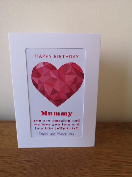 Personalised Twin Mom Birthday Card - Heart