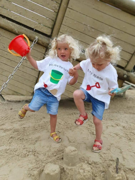 Bucket and Spade T-Shirt - clothes for twins- Set of 2