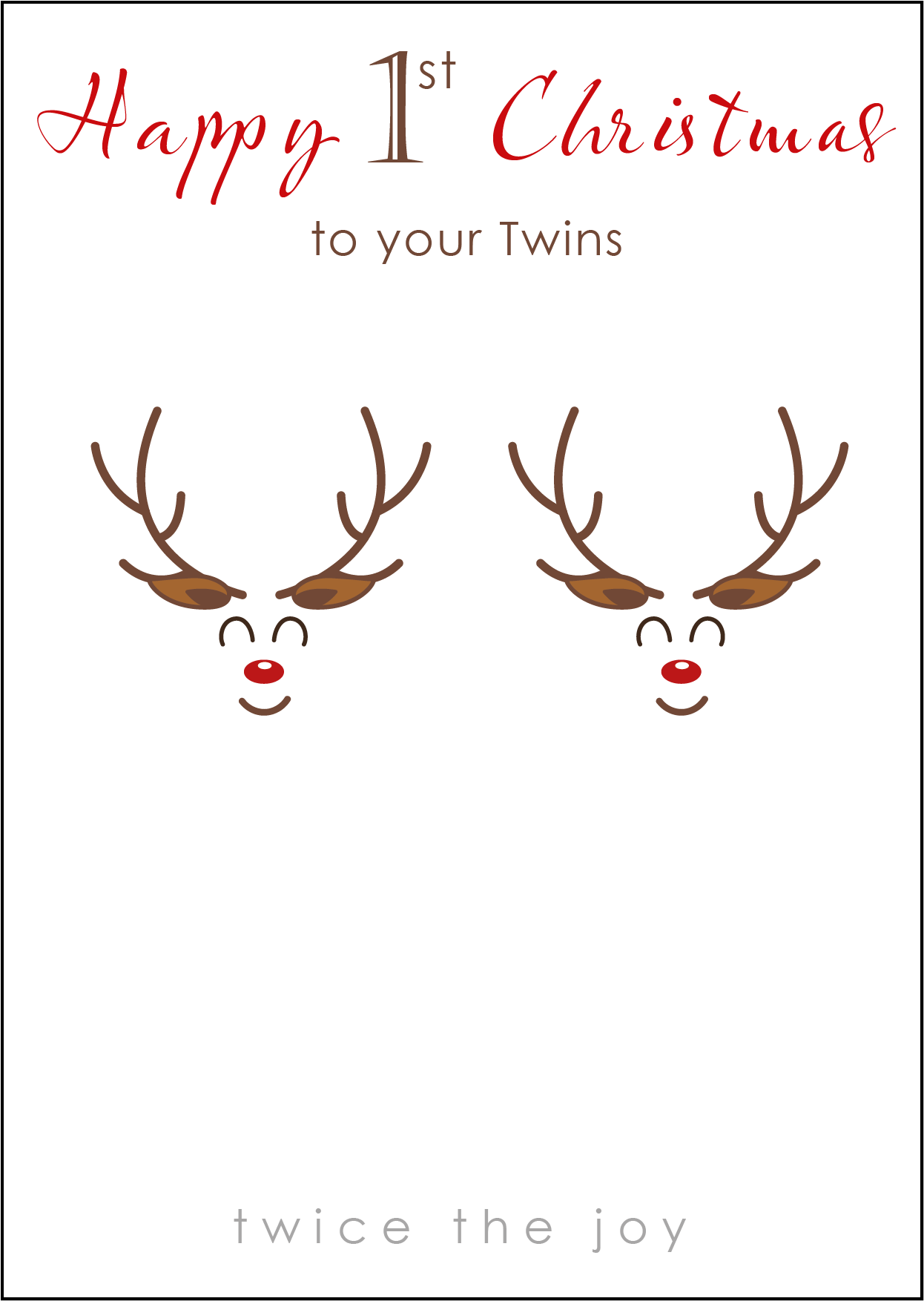 Twins First Christmas Card