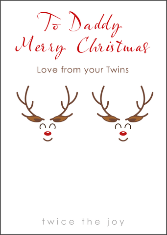 Reindeer Design - To Daddy Christmas Card